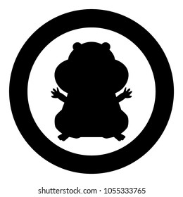 Hamster silhouette icon black color in circle