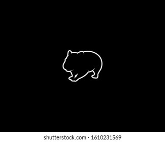 Hamster Silhouette on Black Background. Isolated Vector Animal Template for Logo Company, Icon, Symbol etc