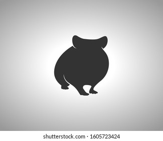 Hamster Silhouette on White Background. Isolated Vector Animal Template for Logo Company, Icon, Symbol etc