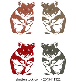 Hamster Silhouette Vector Illustration Isolated On A White Background
