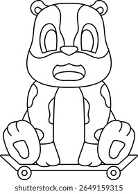 Hamster Skater Skate Animal Vetor Ilustração de Arte Gráfica