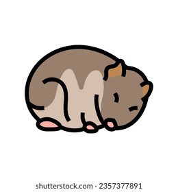 hamster sleeping pet color icon vector. hamster sleeping pet sign. isolated symbol illustration
