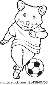 Hamster Soccer player Soccer Animal Vector Graphic Art Illustration