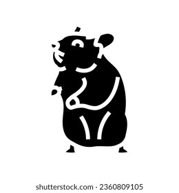 hamster standing pet glyph icon vector. hamster standing pet sign. isolated symbol illustration
