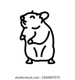 hamster standing pet line icon vector. hamster standing pet sign. isolated contour symbol black illustration