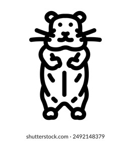 hamster standing pet line icon vector. hamster standing pet sign. isolated contour symbol black illustration