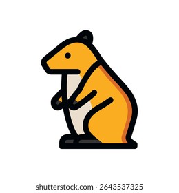 Hamster stands upright isolated cute rodent graphic pet mammal animal