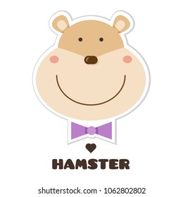 Hamster. Sticker. Vector illustration.