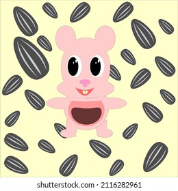hamster and sunflower seed background