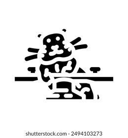 hamster with toy pet glyph icon vector. hamster with toy pet sign. isolated symbol illustration