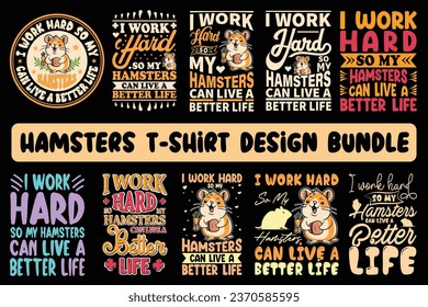 Hamster T-shirt Design Bundle, Typography t-shirt Design Bundle, Cute Hamster T-Shirt bundle, Funny Hamster Tee, Hamster Lover Shirt.