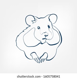  hamster vector animal wild one line design