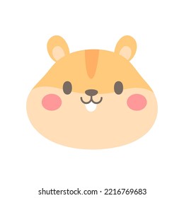 hamster vector. cute animal face design for kids