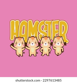 hamster vector illustration for baby t-shirt design