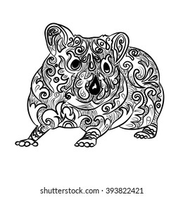 Hamster, vector illustration zentangle