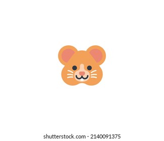 Hamster-Vektorsymbol einzeln. Hamster Emoji Illustration.