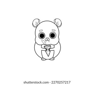 Hamster vector isolated outline icon. Hamster animal vector icon. Hamster icon 