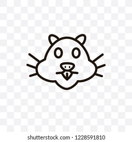 Hamster vector linear icon isolated on transparent background, Hamster transparency concept can be used for web and mobile