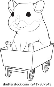 Hamster Wagon Animal Vektorgrafik Illustration
