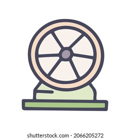 hamster wheel color vector doodle simple icon