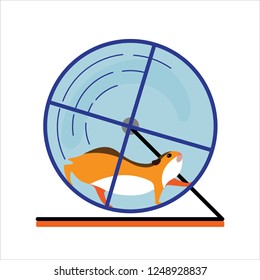 Hamster in a wheel, colored. Fine for articles, pet sites, greeting cards, stationary.
