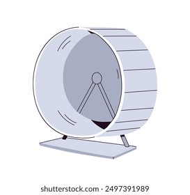 Hamster wheel, endless cycle symbol. Eternal repetitive loop. Rotating round motion. Monotonous continuous infinite race. Flat graphic vector illustration isolated on white background