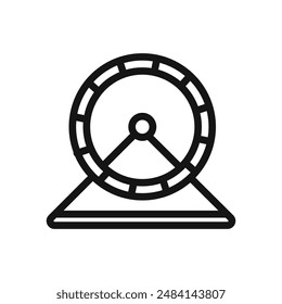 Hamster wheel icon black and white vector sign