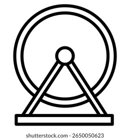 hamster wheel icon flat thin outline art logo
