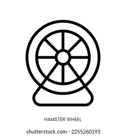 hamster wheel icon. Line Art Style Design Isolated On White Background