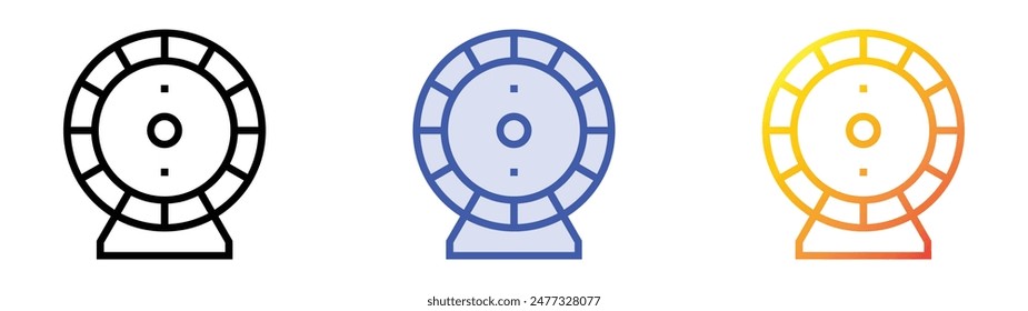 hamster wheel icon. Linear, Blue Fill and Gradient Style Design Isolated On White Background