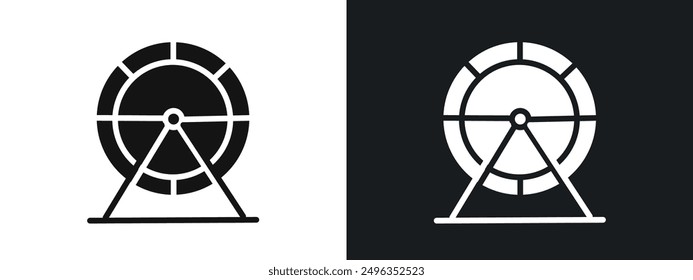 Hamster wheel icon linear graphics set vector in black