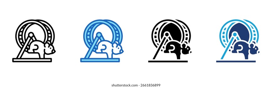 Hamster Wheel Symbol Multi Style Vektorgrafik