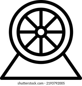 Hamster Wheel Icon With Outline Style, Veterinary Sign And Symbol Isolated On White Background