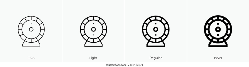 hamster wheel icon. Thin, Light Regular And Bold style design isolated on white background