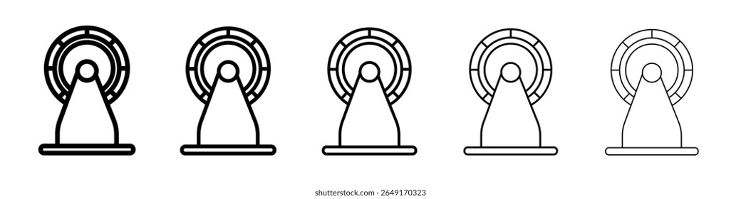 Marca de logotipo de contorno fino do ícone da roda de hamster definida