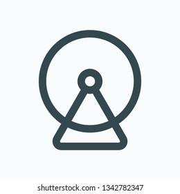 Hamster wheel isolated icon, hamster toys outline vector icon