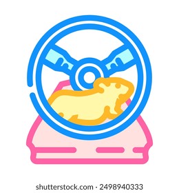 hamster in wheel pet color icon vector. hamster in wheel pet sign. isolated symbol illustration