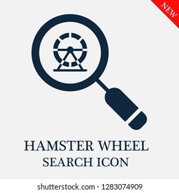 Hamster wheel search icon. Editable Hamster wheel search icon for web or mobile.