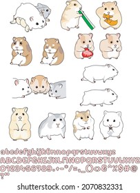 hamsters cartoon vector illustration logo design characters can order send me jeng484*gmail.com