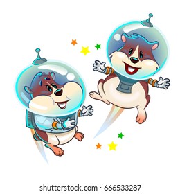 hamsters flying in space between stars