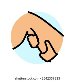 Vector de icono de color de la terapia de masaje de los isquiotibiales. signo de la terapia de masaje de los isquiotibiales. ilustración aislada del símbolo