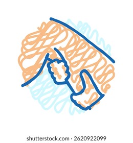 hamstrings massagem terapia doodle ícone esboço vetor. hamstrings massagem terapia sinal. símbolo isolado ilustração