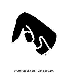 Vector de icono de glifo de terapia de masaje de isquiotibiales. signo de terapia de masaje de isquiotibiales. ilustración de símbolo aislado