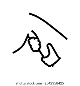 Vector de icono de línea de terapia de masaje de isquiotibiales. signo de terapia de masaje de isquiotibiales. símbolo de contorno aislado Ilustración negra