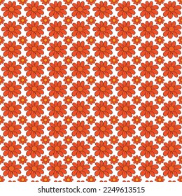 
Han Drawn Flower On The White Background Seamless Pattern Design