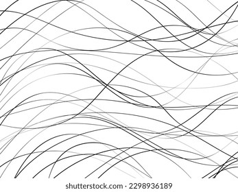 Han drawn rough, irregular, zigzag black lines on white background, vector