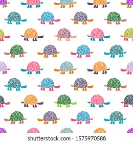 han drawn turtle seamless pattern