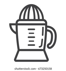 Han juicer line icon, household and appliance, vector graphics, a linear pattern on a white background, eps 10.