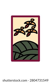 Hanafuda cards featuring pampas grass and geese
