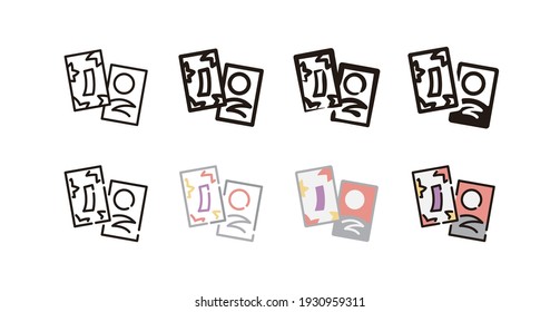 Conjunto de iconos de Hanafuda (8 juegos de iconos vectoriales de estilo diferentes)